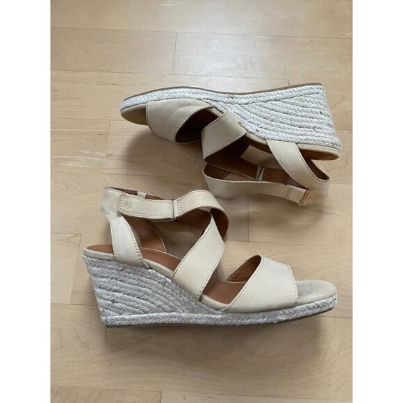 LUCKY Brand Women's "Mendona" Espadrille Wedge Sandals Sz 10 Open Toe Leather - Picture 3 of 8